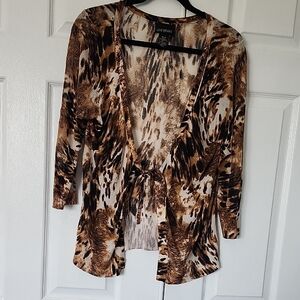 Lane Bryant Women's Brown Animal Print Top